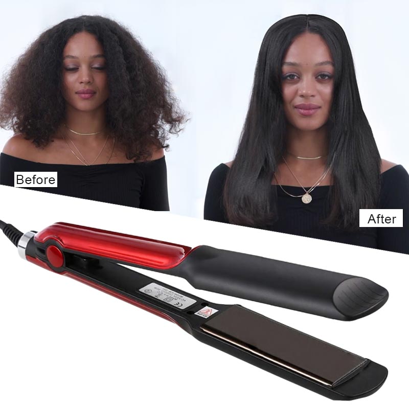 Hair Straightener Ceramic Flat Iron Styler Curler Tourmaline Heating Plate Thermal Fast Warm-up