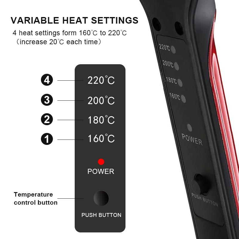 Hair Straightener Ceramic Flat Iron Styler Curler Tourmaline Heating Plate Thermal Fast Warm-up