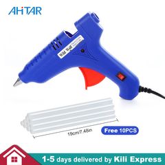 Hot Melt Glue Gun + 10PCS Free 19CM Glue Sticks 60 Watts Portable Heat Glue Gun DIY Home Repairs as show normal
