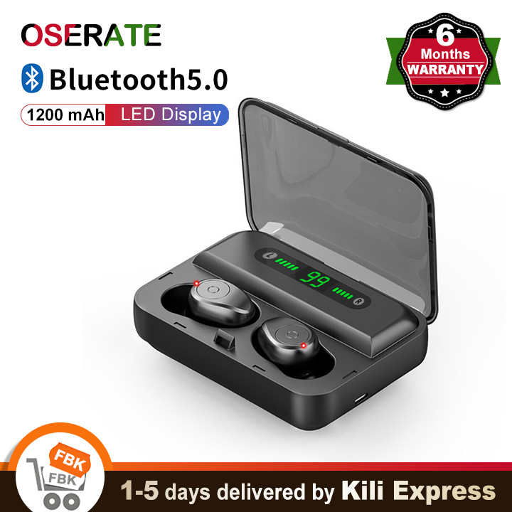 1200mAh Bluetooth 5.0 Earphone TWS Wireless Stereo Earbuds with Charging Case LED Display