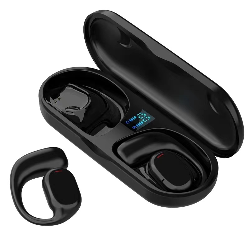 One factory  NEW Bone Conduction Music earhook type bluetooth earphones  Earbuds  Mic Sports Waterproof Earphone for iOS Android phones Black