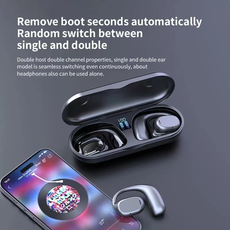 One factory  NEW Bone Conduction Music earhook type bluetooth earphones  Earbuds  Mic Sports Waterproof Earphone for iOS Android phones