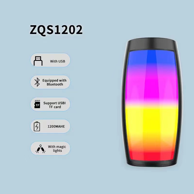 One factory Y37 Portable Colorful Lights Wireless Bluetooth Speaker AUX Audio TF Card USB Playback 360 Surround Sound AI Voice Assistant