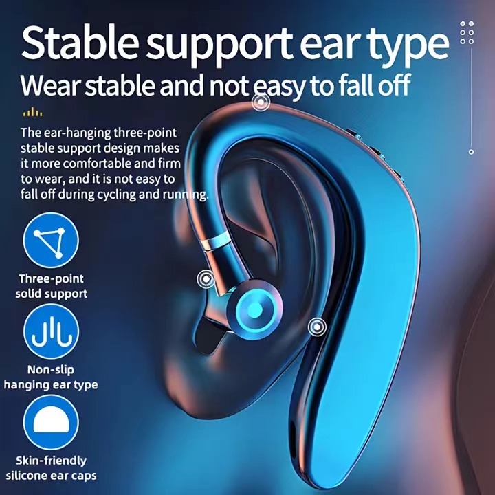 One factory  New wireless Bluetooth business earphone single ear hanging ultra long standby driving Bluetooth  Earphones for iOS Android phones