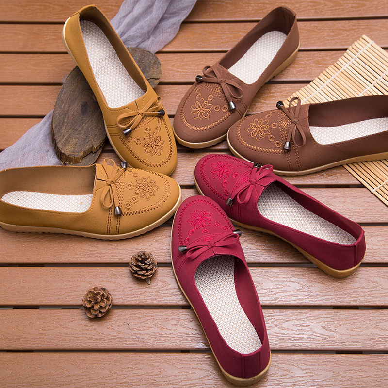 3 colors Women’s shoes women flat shoes low-top canvas shoes ladies clothes shoes Comfortable soft soled walking shoes breathable casual shoes mommy shoes