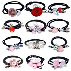 12pc random style Women's simple hair band hair ring accessories Color Mixing hair ropes rubber band 10PC random 3-5cm