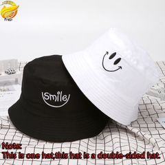 One hat Men‘s or women's hats outdoor travel caps field work double-face cap sunshade smile hat black+white 56-58cm