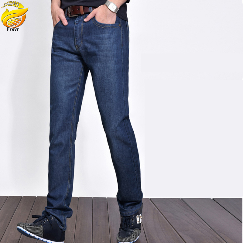 Men’s jeans straight pants business thin section mid-waist trousers boy’s loose trousers casual men’s pants men’s  classic slim jeans Simple and versatile
