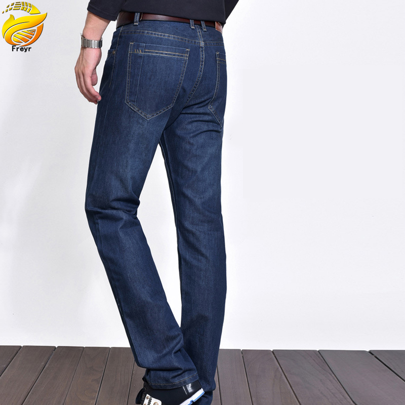 Men’s jeans straight pants business thin section mid-waist trousers boy’s loose trousers casual men’s pants men’s  classic slim jeans Simple and versatile
