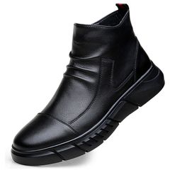 New Arrivals Martin boots men's  women's high top PU leather work shoes casual men's boots fashion men's shoes Black 40