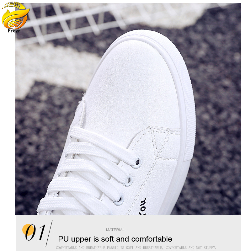 New Arrivals Women's artificial Pu leather white shoes ladies' flat shoes students' leisure sports shoes girls casual shoes running shoes sneakers women Athletic