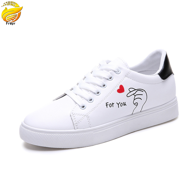 New Arrivals Women's artificial Pu leather white shoes ladies' flat shoes students' leisure sports shoes girls casual shoes running shoes sneakers women Athletic