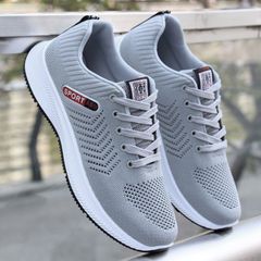 New Arrivals Men's casual sports shoes boys shoes breathable soft soled shoes women's running shoes students fashion sneakers teenager  non-slip athletic shoes Gray 41