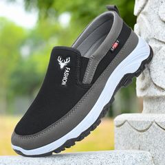 Men's fashion loafers shoes comfortable driving shoes boy's non-slip cloth shoes sports shoes students flats athletic shoes breathable cloth shoes walking shoes 41 Black