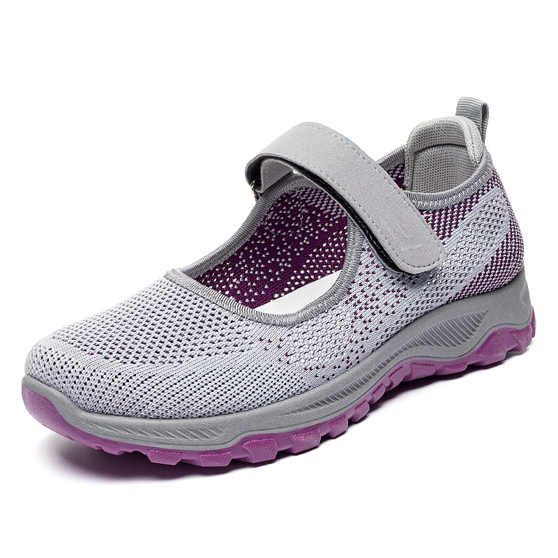 Women's walking shoes comfortable Velcro athletic shoes ladies casual shoes Mom shoes Students breathable running shoes Non-slip cloth shoes girls' breathable cloth shoes