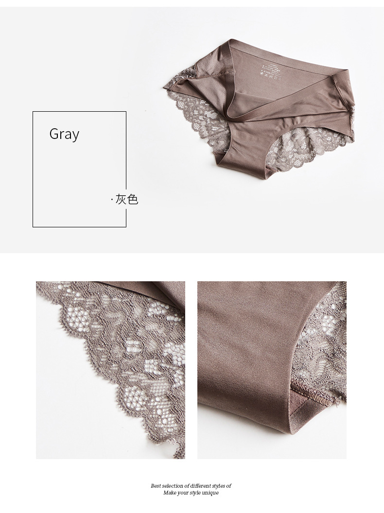 6pcs Women Sexy Lace Panties Seamless Underwear Briefs Nylon Silk for Girls Ladies Cotton Crotch