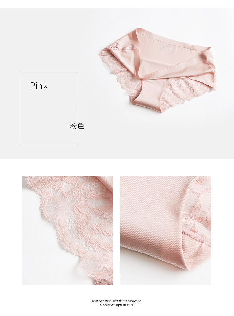 6pcs Women Sexy Lace Panties Seamless Underwear Briefs Nylon Silk for Girls Ladies Cotton Crotch