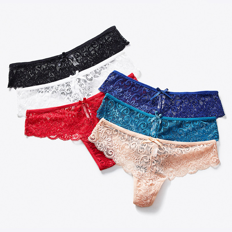 6 pcs Hot Sale Sexy T-back Panties Women Underwears Woman Seamless Lace Mini Briefs Female Lingerie