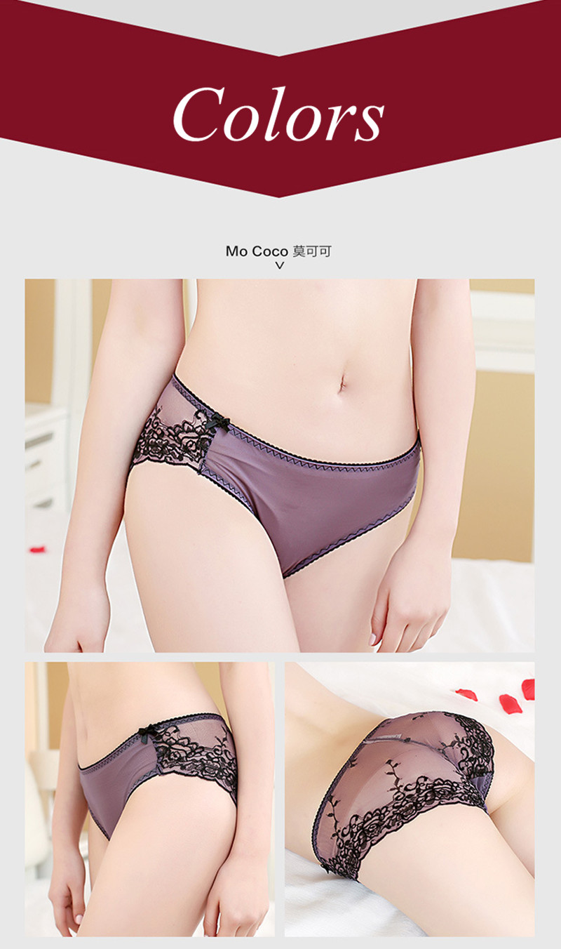 6pcs Sexy Fashion Underwears Women Panties embroidery lace Pure Cotton Lace Briefs for Women