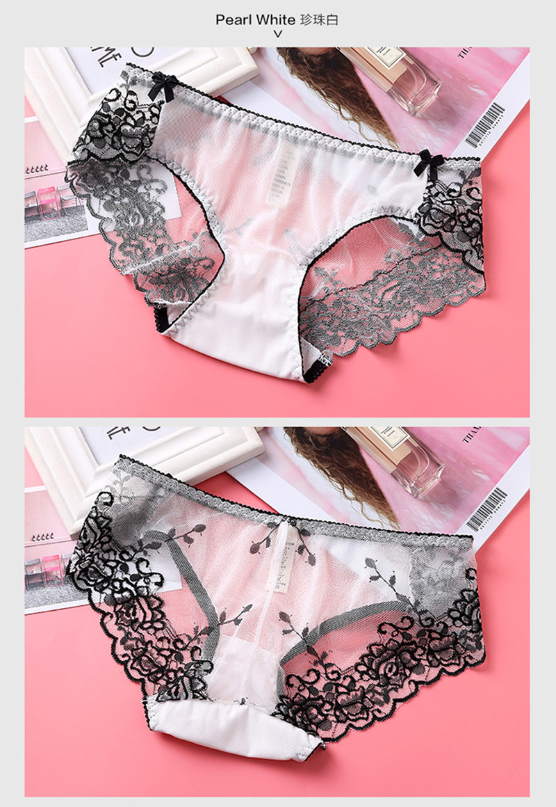 6pcs Sexy Fashion Underwears Women Panties embroidery lace Pure Cotton Lace Briefs for Women