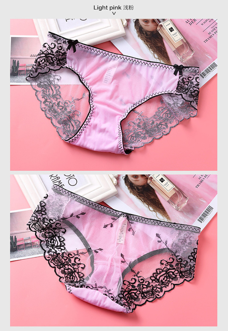 6pcs Sexy Fashion Underwears Women Panties embroidery lace Pure Cotton Lace Briefs for Women