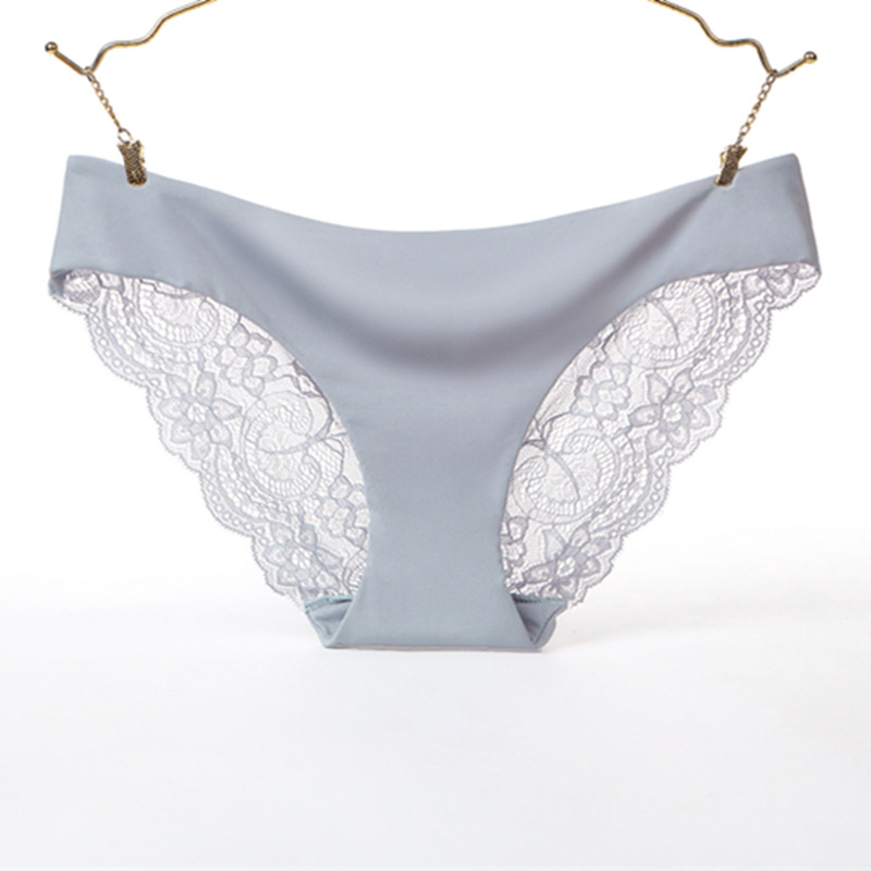 5pcs S-xxl Women Sexy Lace Panties Seamless Underwear Briefs Leopard Ice Silk for lady  Lingerie