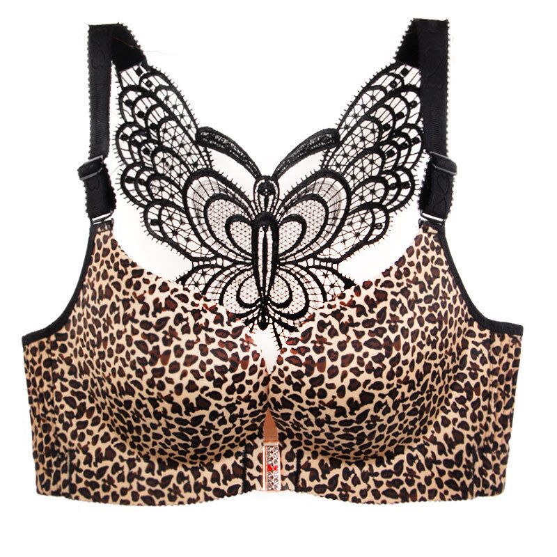 Plus Size Sexy Push Up Deep V Bra Front closure Butterfly back Seamless Bras for Girls Lady Women