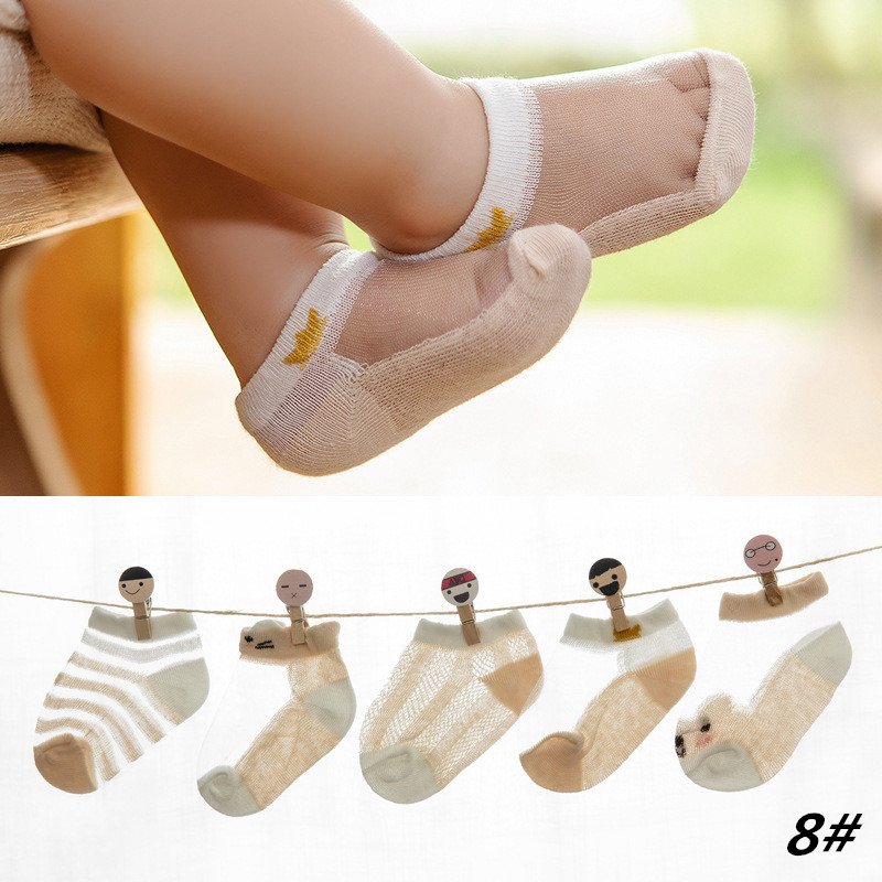 5 Pairs of Baby Socks Baby Socks Cotton Mesh Cute Newborn Boy Toddler Socks Baby Clothes Accessories