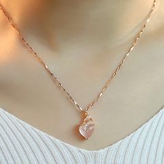 Pink Golden Necklace for Women Women's Jewellery Women's Necklace Fashion Necklace Women's Fashion Accessories As Pictures as picture