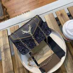 Women handbags fashion small square bag frosted tassel chain phone sling bags shoulder mini lady handbags
