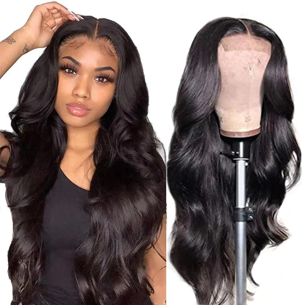 FBK Women Long Curly Hair Black Body Wave Synthetic Wigs For Ladies Gift