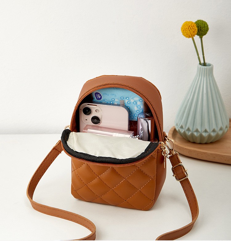 New Messenger handbags Women's Fashion Simple Rhombus Single Shoulder Mobile Phone bags