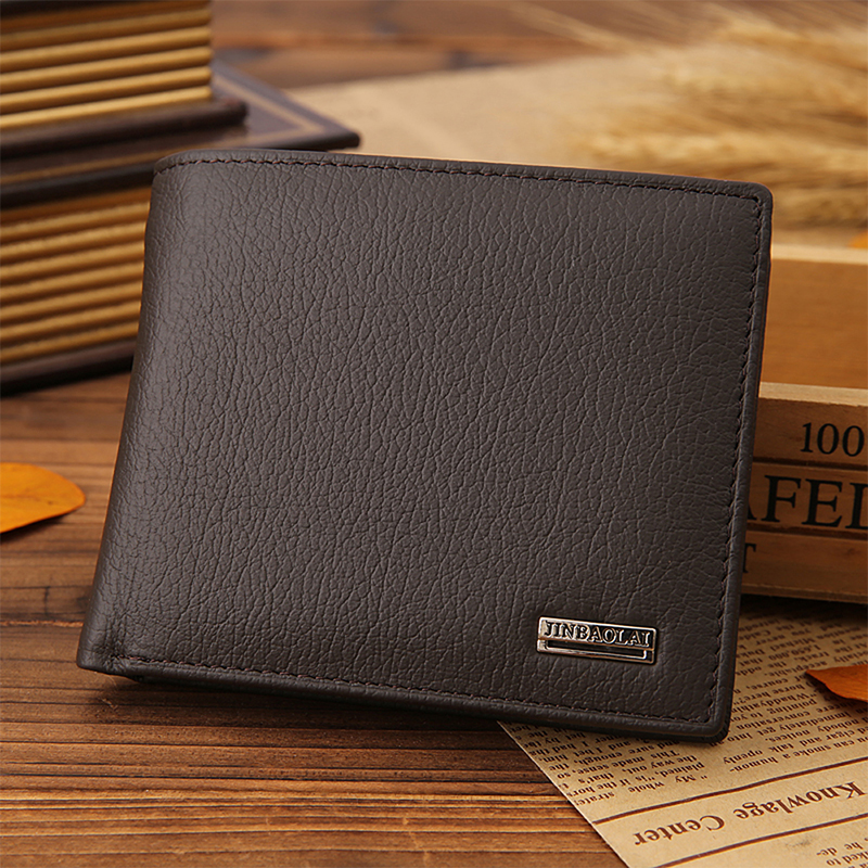 Men Wallets Short Genuine Leather Trifold Wallet Money Clips Credit Card Holder Slim Mens Purse