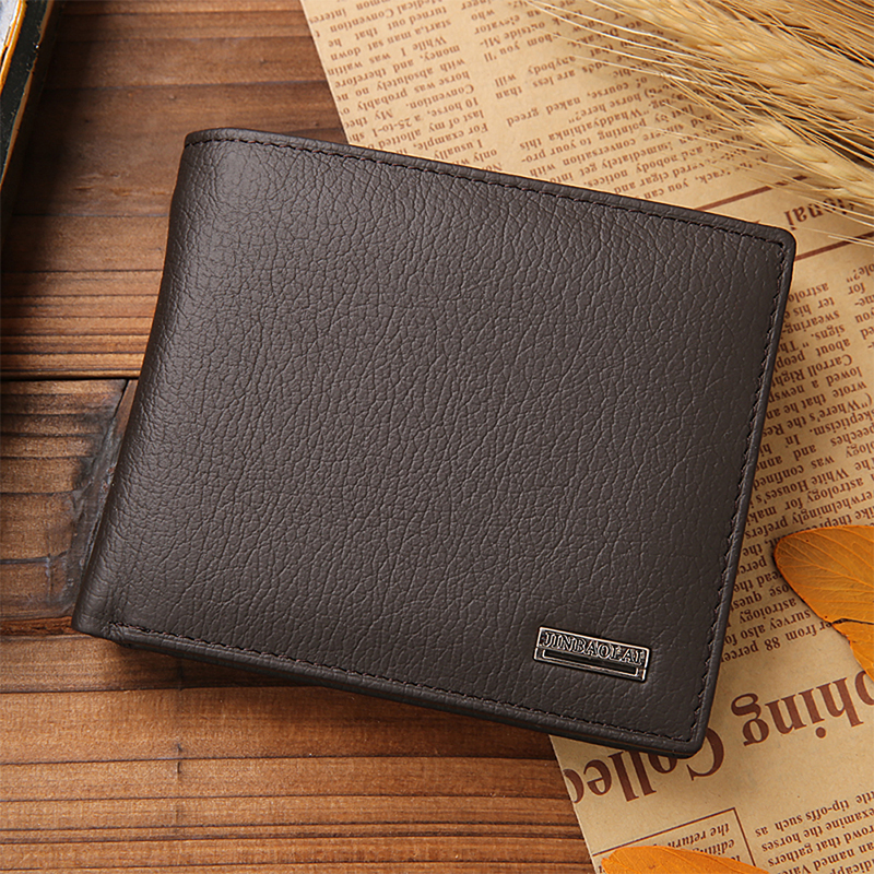 Men Wallets Short Genuine Leather Trifold Wallet Money Clips Credit Card Holder Slim Mens Purse