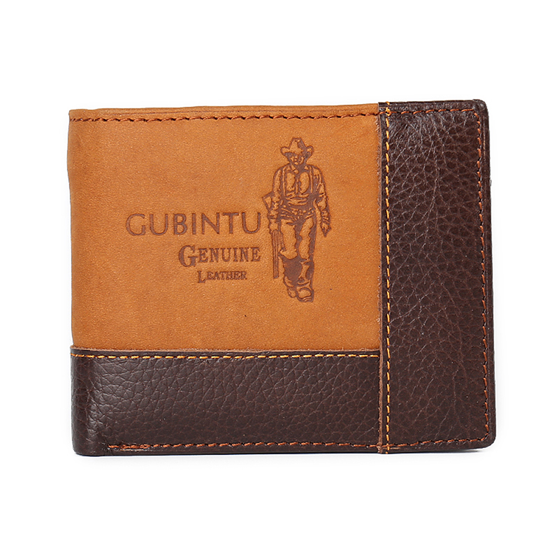 latest Men&apos;s Wallet, Men&apos;s Personality Stitching  Wallet Creative Genuine Leather Wallet Coin Purse