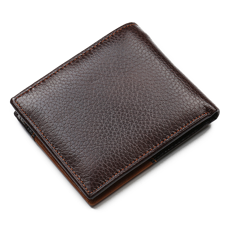 latest Men&apos;s Wallet, Men&apos;s Personality Stitching  Wallet Creative Genuine Leather Wallet Coin Purse