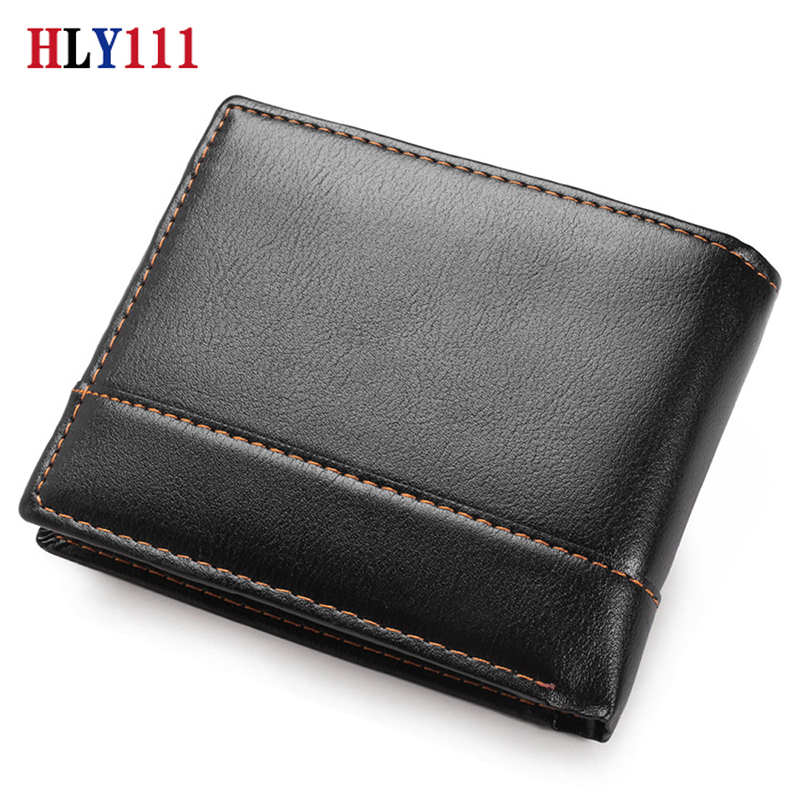 Newest Men Short Wallet Card Holder Casual Trifold Purse and Handbag Money Organizer Double folded short wallet Double folded short wallet