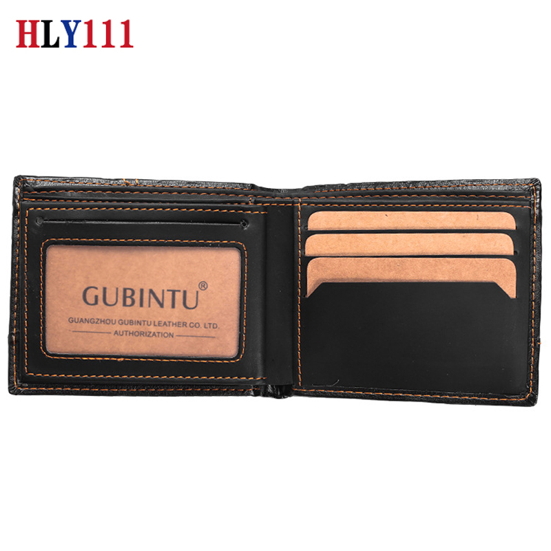 Newest Men Short Wallet Card Holder Casual Trifold Purse and Handbag Money Organizer Double folded short wallet Double folded short wallet
