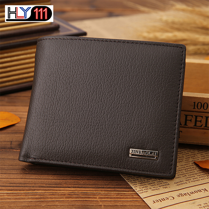 Men Wallets Short Genuine Leather Trifold Wallet Money Clips Credit Card Holder Slim Mens Purse