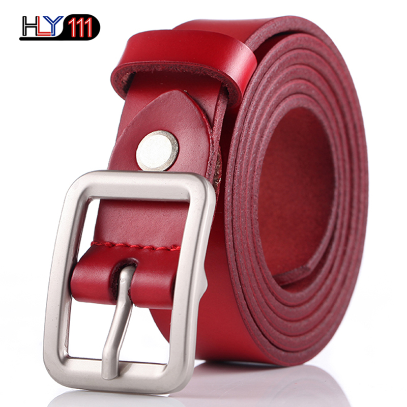 Fashion Trendy Ladies Belt Candy Sweet Needle Button Attractive Genuine Leather Belt for Women