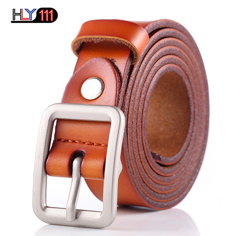 Fashion Trendy Ladies Belt Candy Sweet Needle Button Attractive Genuine Leather Belt for Women