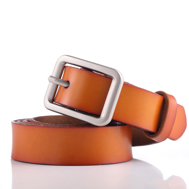 Fashion Trendy Ladies Belt Candy Sweet Needle Button Attractive Genuine Leather Belt for Women