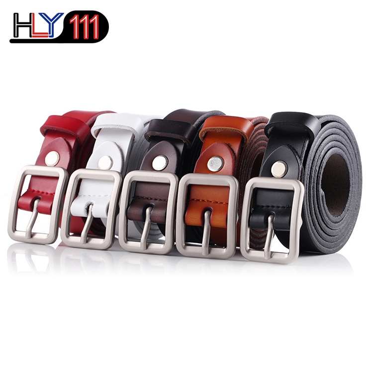 Fashion Trendy Ladies Belt Candy Sweet Needle Button Attractive Genuine Leather Belt for Women