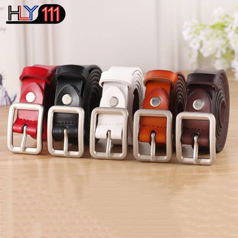 Fashion Trendy Ladies Belt Candy Sweet Needle Button Attractive Genuine Leather Belt for Women