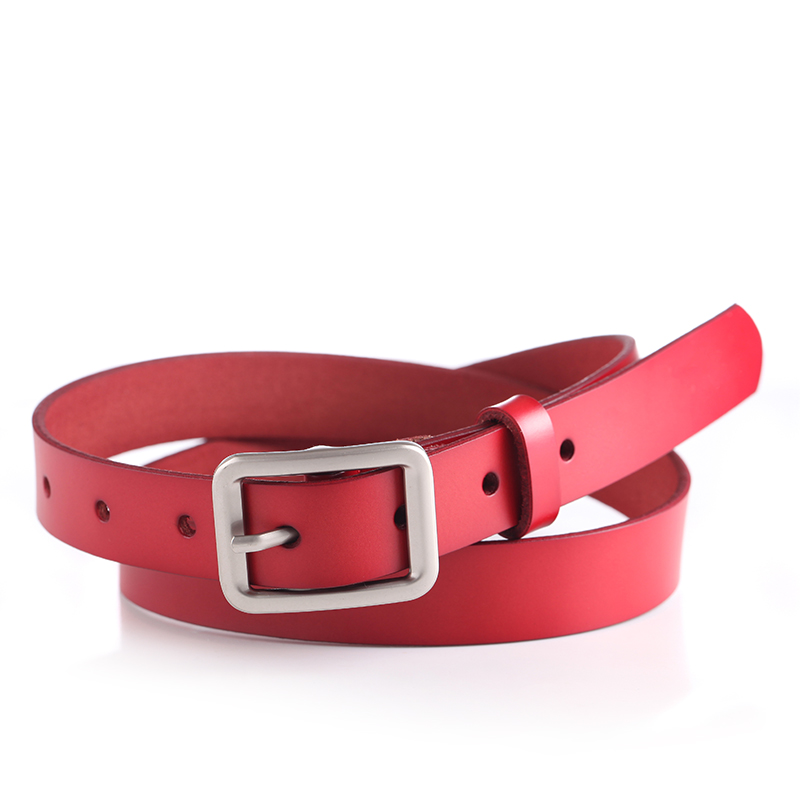 Fashion Trendy Ladies Belt Candy Sweet Needle Button Attractive Genuine Leather Belt for Women