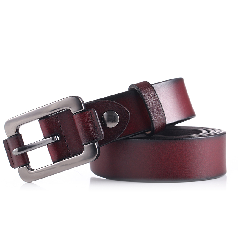 Retro Lady&apos;s Leather Belt  Youth Leisure Women&apos;s Needle-buckle Belt with Fine Waist Decoration