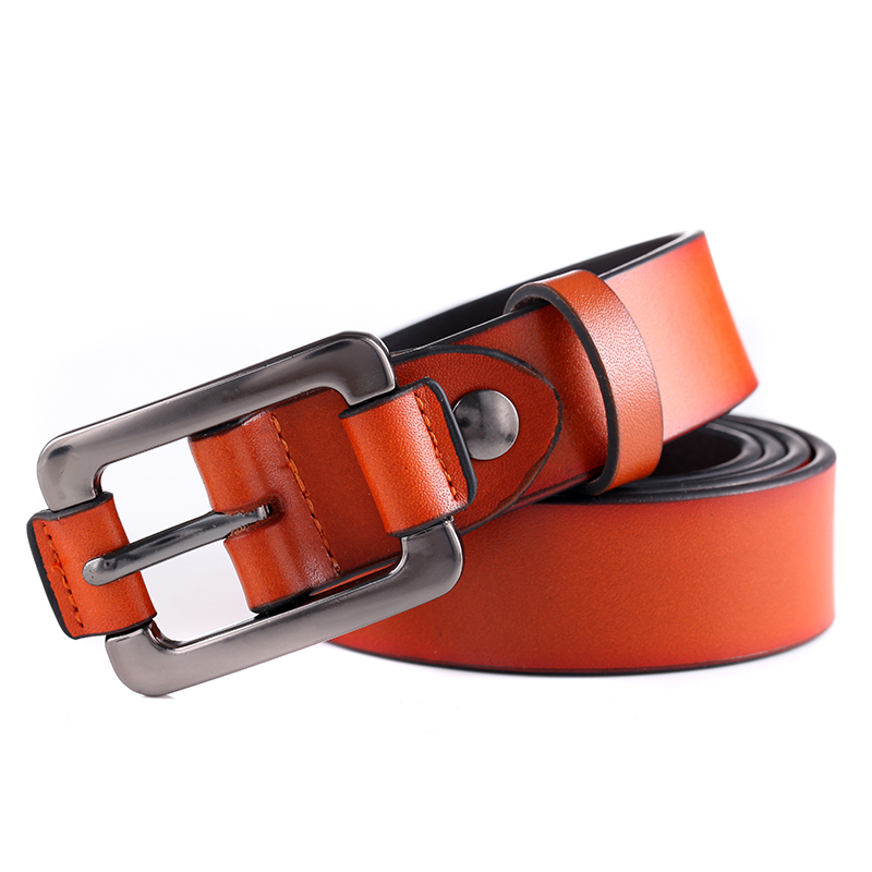 Retro Lady&apos;s Leather Belt  Youth Leisure Women&apos;s Needle-buckle Belt with Fine Waist Decoration