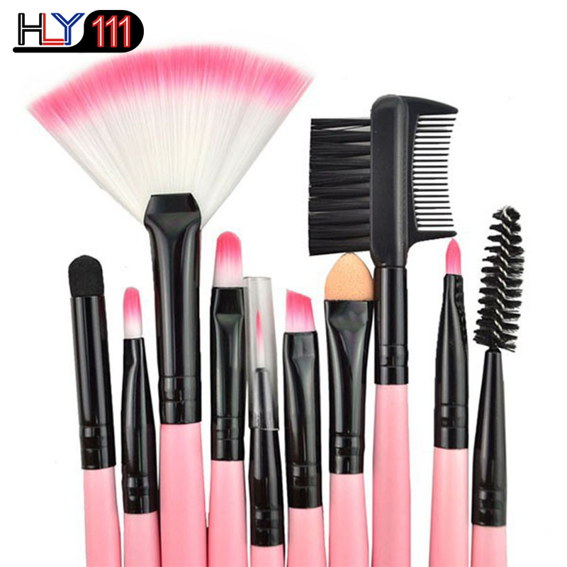 Professional 24 pcs Makeup Brush Set tools Toiletry Kit Wool Brand Make Up Brush Set burlywood