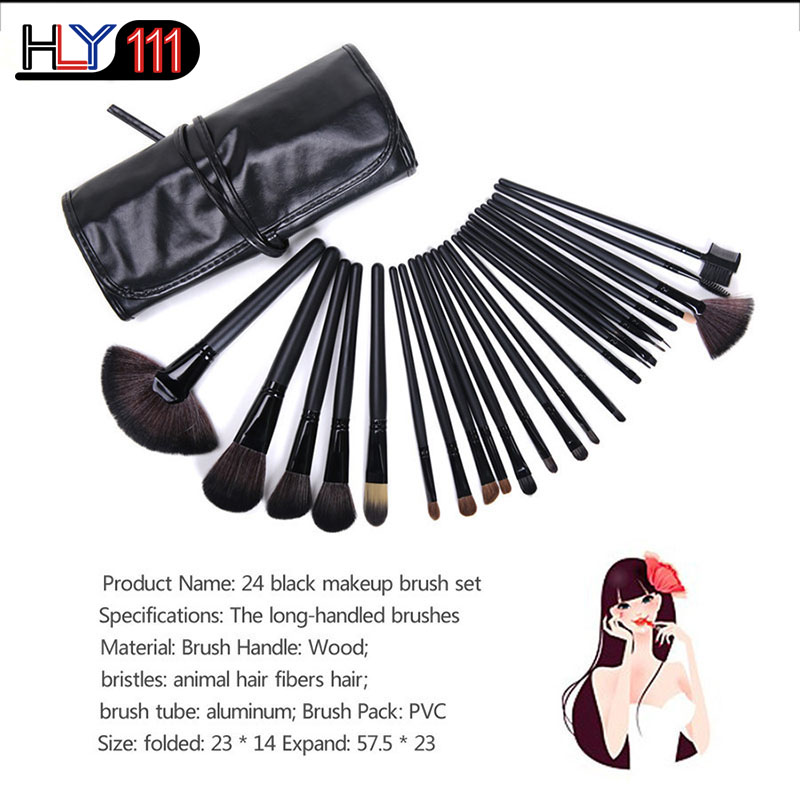Professional 24 pcs Makeup Brush Set tools Toiletry Kit Wool Brand Make Up Brush Set burlywood