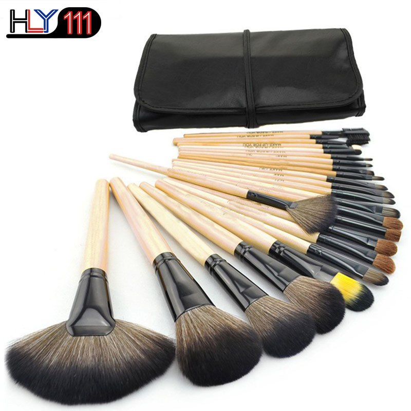 Professional 24 pcs Makeup Brush Set tools Toiletry Kit Wool Brand Make Up Brush Set burlywood